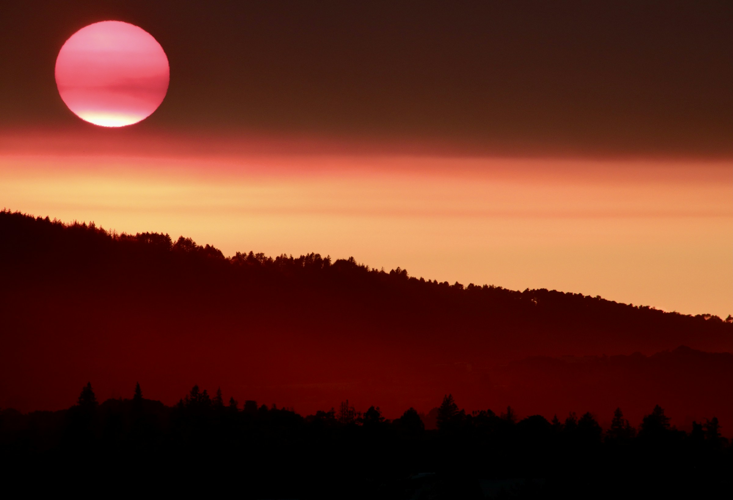Sunset over the hills of Palo Alto